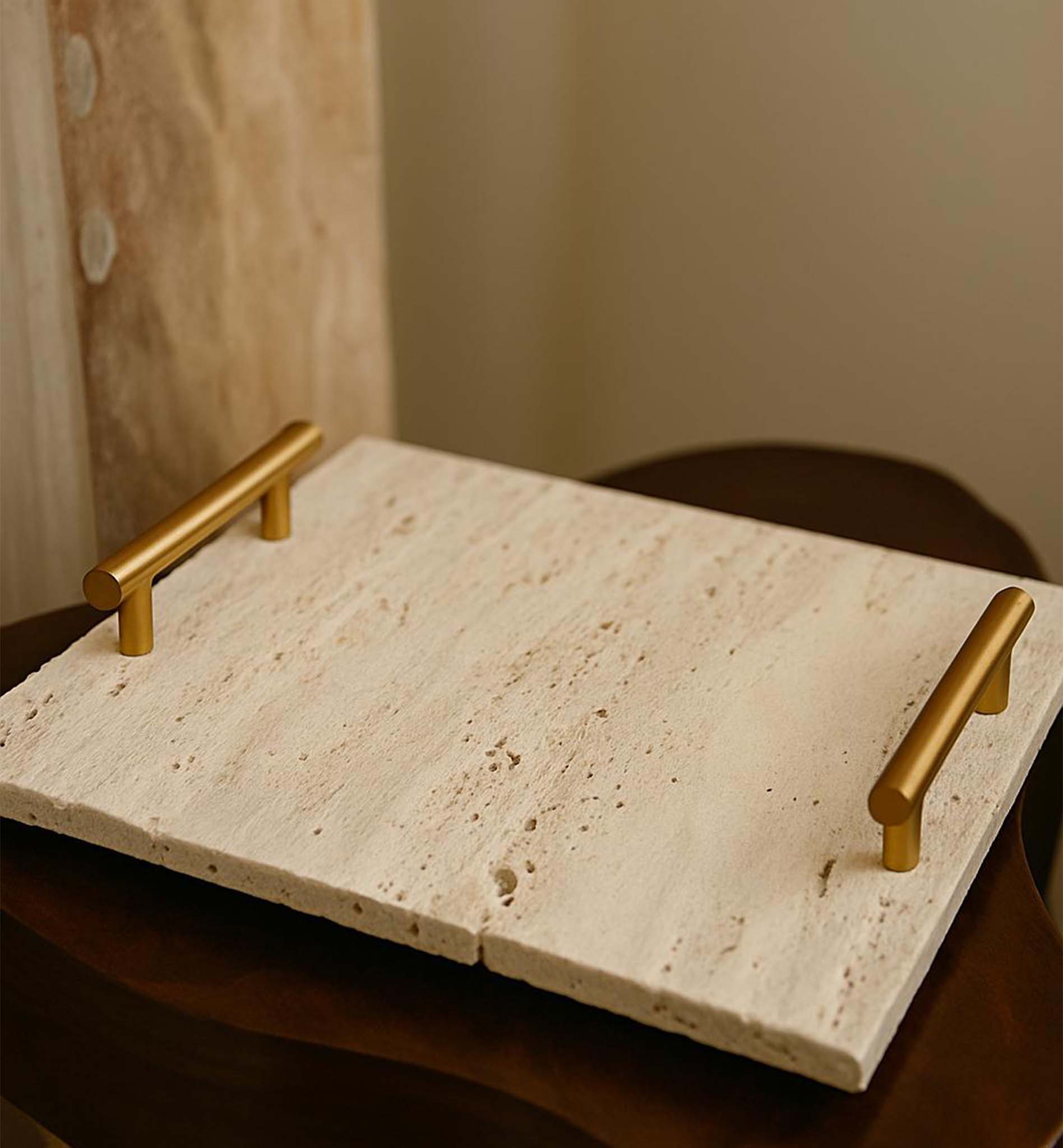 Natural Travertine Tray - Saey Fragrances ™